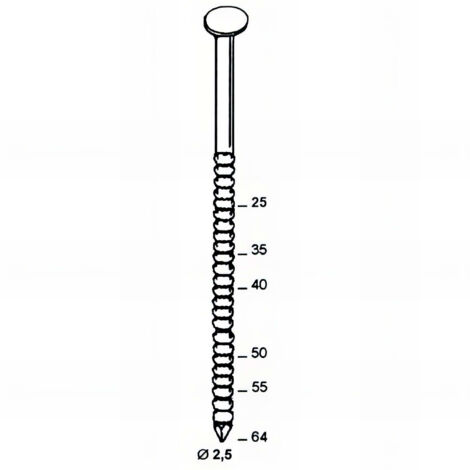 Coil de 3 600 pointes annelées INOX A2 16° COILS S 25 D. 2,5 x 25 mm - 16S25259 Alsafix