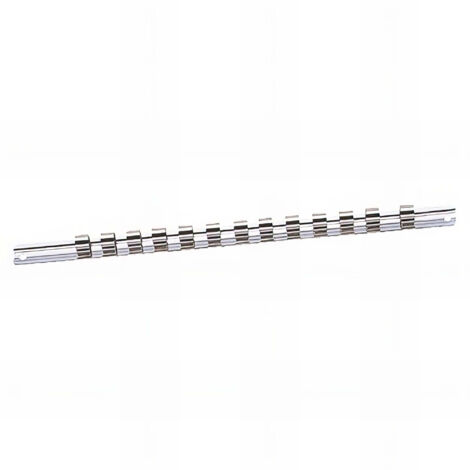 Rail pour 12 douilles 1/4' – Longueur 200 mm – Pour rangement d'outils – Fixation murale robuste – King Tony (1/4)
