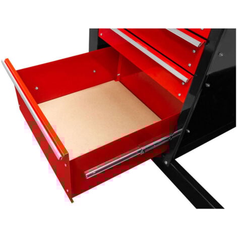 Etabli métallique 1205 x 580 mm 6 tiroirs + fond MDF perforé + 20 crochets - WT39 - Holzmann