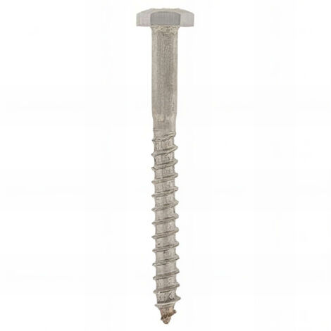 Tirefond bois tête hexagonale 10 x 60 mm INOX A4 - Boite de 50 pcs - Fixtout TIR10060A4 (1/2)