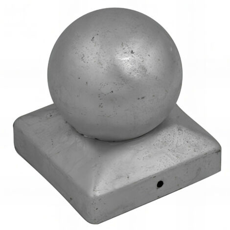 Chapeau de poteau boule zingué à visser - 90 mm