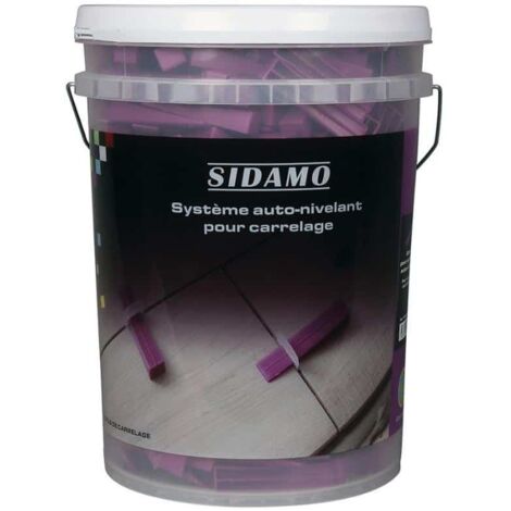 Sidamo – Cales pour croisillons auto-nivelants – Seau de 500 unités – Pour carreaux de 0 à 20 mm d'épaisseur – Réalisation de carrelage de niveau (1/3)