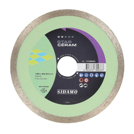 Finish – Disque diamant pour meuleuse 125mm – Alésage 22,23mm – Hauteur de segments 7mm – Coupe précise de faïence (1/3)