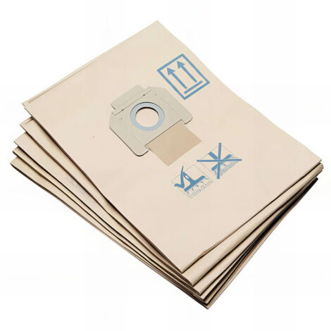 Vhbw 5x Sacs Compatible Avec Einhell TC-VC 1812 S, TC-VC 1815 S Aspirateur - Papier, 24cm X 19cm Marron