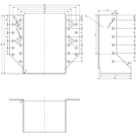 Sabot de charpente galvanisé à ailes extérieures - Larg. 100 x Ht. 140 mm