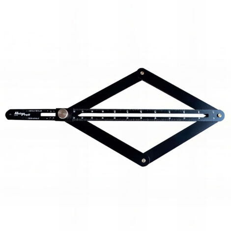 Fausse équerre aluminium 300 mm – Pour scie à onglet – Angle intérieur et extérieur – Anodisation noire et marquage au laser – Holzprofi (1/4)
