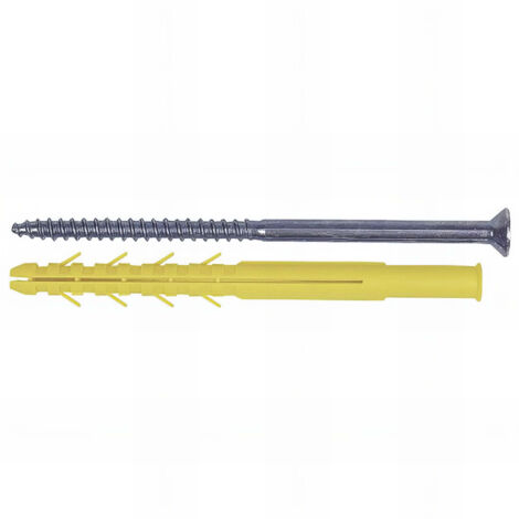 25 Chevilles longues CQLV D. 10 x 160 mm + Vis tête fraisée Torx T40 / D. 7 - Zingué (1/3)