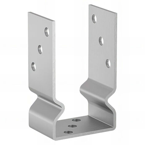 Embase pied de poteau en U avec support zinguée à visser - 141 x 150 x 60 x 4,0 mm (1/5)