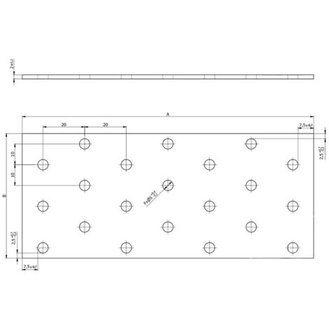 Plaque perforée galvanisée - 300 x 120 x 2,0 mm