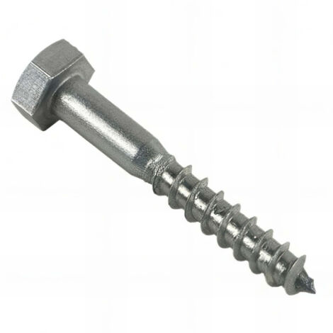 Tirefond bois tête hexagonale 6 x 80 mm INOX A2 - Boite de 100 pcs - Fixtout TIR06080A2 (1/2)