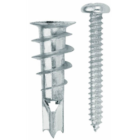 Index – Cheville rapide Zamak 4,2 x 32 mm pour brique creuse – Vis DIN 7981 – Charge maximale 20 kg – Lot de 100 unités (1/4)