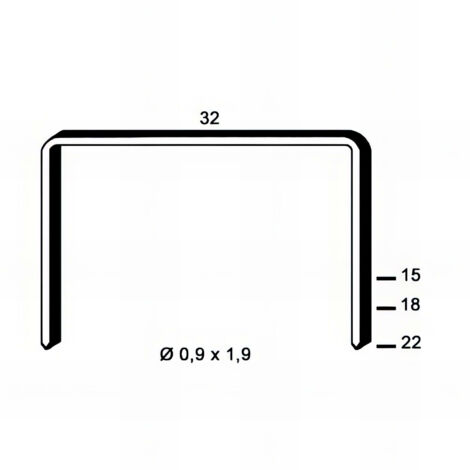 15 000 agrafes cuivrées R-22 - 32 x 22 x D. 0,9 x 1,9 mm - 6R-221 - Alsafix (1/3)