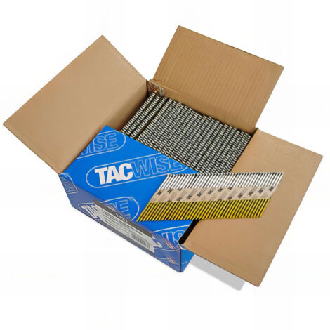 Tacwise – Boîte de 2200 clous annelés extra galvanisés 34° D – 3,1 mm x 75 mm – Pour bois dur – Chargement rapide avec cloueur pneumatique