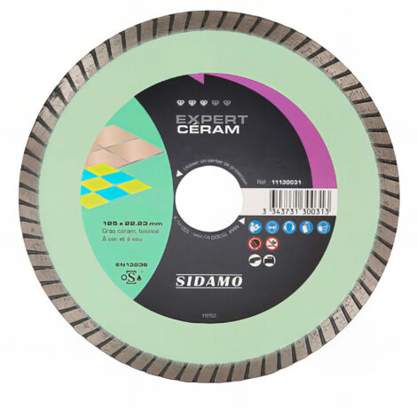 Disque Diamant EXPERT CÉRAM D. 115 X 22,23 X H 7 Mm Grès Céram / Faïence - 11130030 - Sidamo
