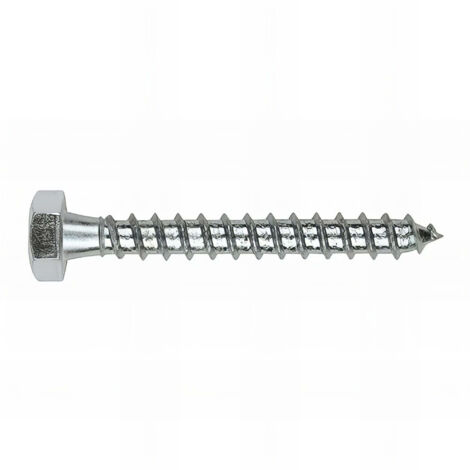 200 tirefonds bois à visser, tête hexagonale 13 avec filetage intégral D. 8 x 80 mm zingué - TBR08080 - Index