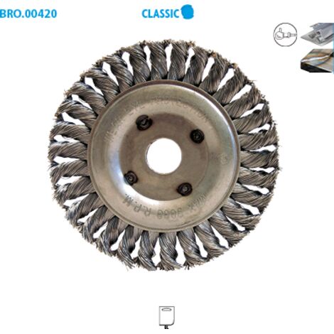 Brosse circulaire fil acier torsadé pour métal Classic ø 178 Alésage 22,2 Ep. 13 Fil 0,50 (1/3)