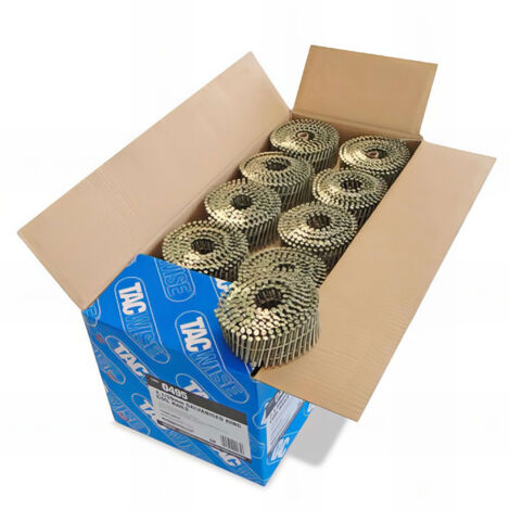 Tacwise – Boîte de 14 400 clous à tête plate galvanisés D. 2,1 x 50 mm – Tige annelée pour fixation bardage – 495