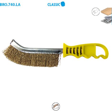 BROSSE DEMI-LUNE 265X140X25 FIL 0.30 LAITON ONDULE MANUELLE (1/3)