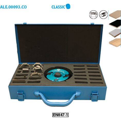 Leman – Coffret de porte-outils à profiler D. 100 mm – 24 jeux de fers profilés – Montage en bout d'arbre – Pour bois dur