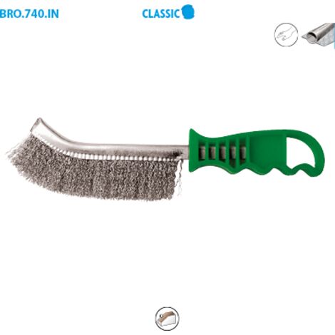BROSSE DEMI-LUNE 265X140X25 FIL 0.30 INOX ONDULE MANUELLE (1/3)