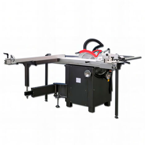 Scie à format monophasée D. 315 mm – Moteur 3 000 W – Chariot 1 600 mm – Hauteur de coupe 100 mm – Vitesse 4 250 trs/min – Holzprofi