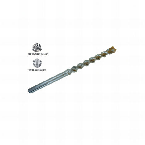 Foret pour perforateur marteau avec emmanchement SDS Max - longueur de 540 mm - équipé de 4 taillants mm - Diamètre 14 mm mm