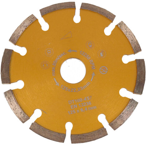 Disque Diamant à Déjointer 125 mm - Segments 10 mm, Alésage 22,23 mm - Epaisseur de 4 à 10 mm - D. 125 X AL. 22,23 X HT. 7 X ÉP. 10 MM (1/2)