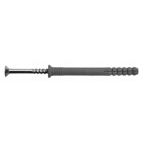 Blister de 10 Chevilles Nylon à Frapper Tête Fraisée NHS D. 8 mm + Clou Tête Fraisée - Alsafix - Longueur 120 mm - Diamètre 8 mm (1/2)