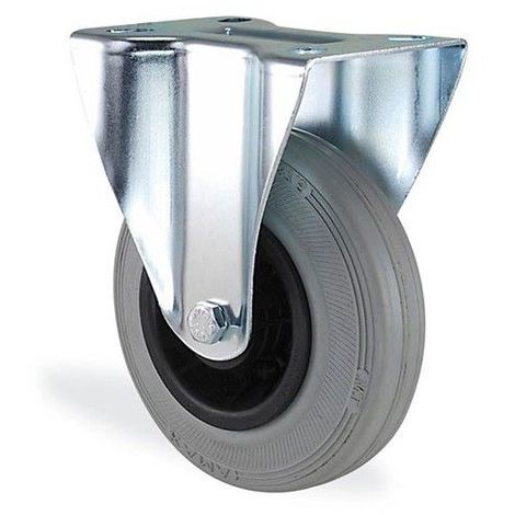 Roulette pivotante caoutchouc gris souple diamètre 150mm charge 125kg