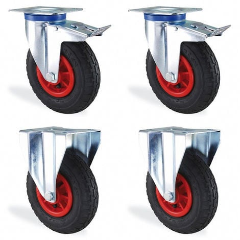 4 Pièces - M10x30 - Roulettes Pivotantes De 4 Pouces, Roulettes