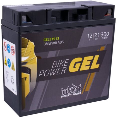 Batterie moto gel 12V 21Ah 300A – Sans entretien – Technologie gel pour démarrage rapide – Dimensions 181x76x173mm – Intact (1/4)