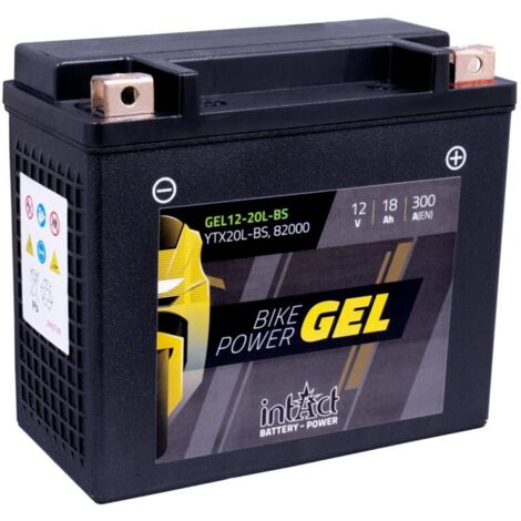 Batterie moto GEL 12V 18Ah 300A – Technologie Gel sans entretien – Compatible YTX20L-BS – Puissance de démarrage fiable – Intact