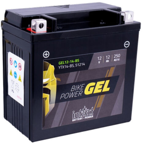 Batterie moto GEL YTX14-BS 12V 12Ah 250A – Technologie sans entretien – Dimensions 150x87x147mm – Pour motos et quads – Intact (1/4)