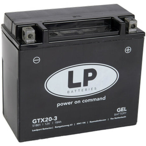 Batterie moto Landport LP GEL GTX20-3 YTX20L-BS 12v 18ah 250A