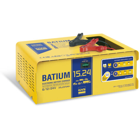 GYS – Chargeur automatique 24526 6V/12V/24V – 3 niveaux de courant 7A/10A/15A – Fonction SOS Recovery pour batteries sulfatées - Y297851