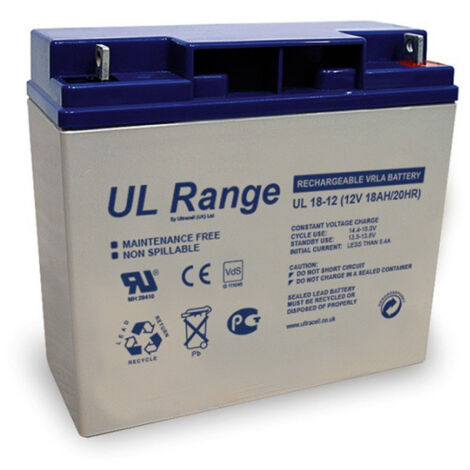 Batterie plomb étanche UL18-12 Ultracell 12v 18ah