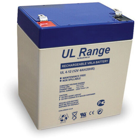Batterie plomb étanche UL4-12 Ultracell 12v 4ah