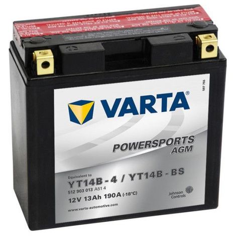 Accurat Sport SA-YTX14-BS Batterie Moto/Quad YTX14-BS AGM 14Ah 12V 200A 150  x 87 x 145 mm