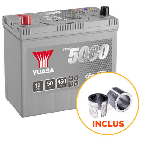 Yuasa – Batterie voiture 12V 50Ah YBX5057 – Puissance de démarrage 450A – Technologie plomb calcium – Entretien sans entretien (1/4)