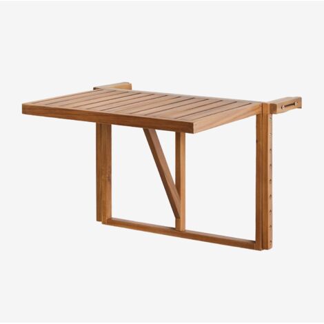 Mesa de jardín rectangular 65x60 cm colgante y plegable en madera de acacia Delawer SKLUM (1/5)
