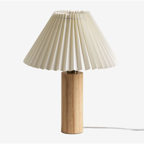 Lámpara de Mesa en Madera de Caucho Gaines SKLUM