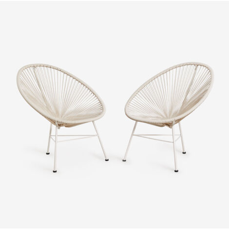 Pack de 2 sillones de jardín en acero y mimbre sintético New Acapulco SKLUM