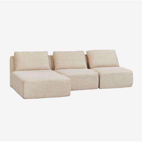 Sofá modular chaise longue izquierdo de 3 piezas en pana envasado al vacío Temple SKLUM (1/5)