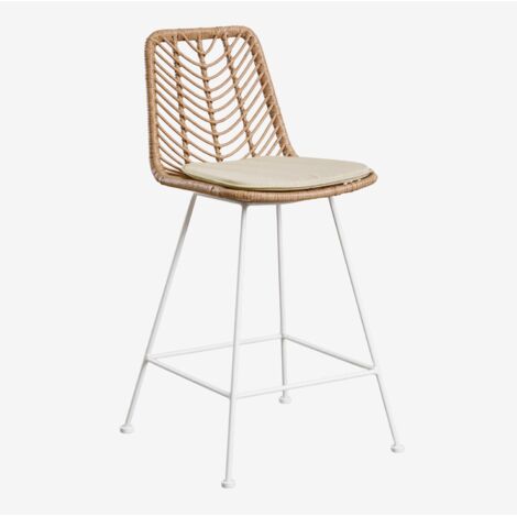 Pack de 4 taburetes altos en ratán sintético Gouda Natural SKLUM ↑65 cm (1/5)
