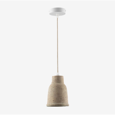 Sklum – Lámpara de techo colgante terracota Sainza – Pantalla de terracota – Florón de hierro – Cable regulable – Casquillo E27 – Protección IP20 (1/5)
