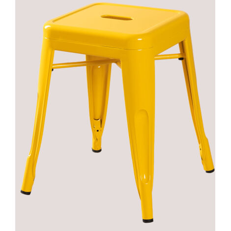 Pack de 4 taburetes bajos 45 cm apilable en acero Lix SKLUM              (1/5)