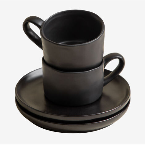 Pack de 2 tazas de café 10 cl con plato Belvere SKLUM