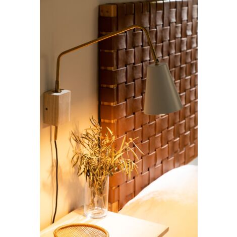 Lámpara de Pared Alfons SKLUM Blanco - Madera Natural