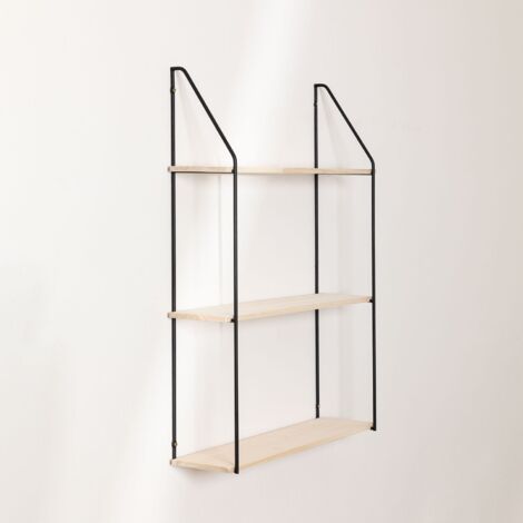 Estantería de Pared en Madera y Acero Arison SKLUM