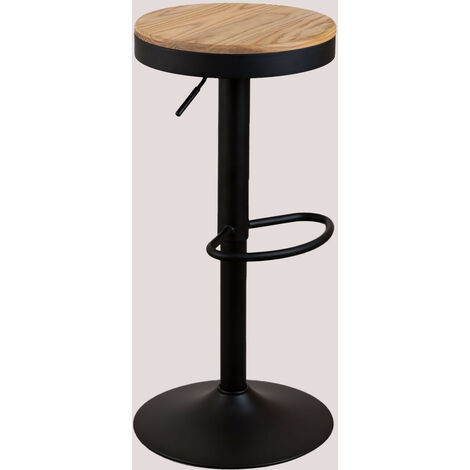 Taburete alto regulable en acero y madera de olmo Bardder SKLUM             